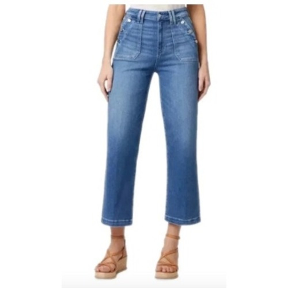 PAIGE Aubrey Utility Pocket High Waist Wide Leg Ankle Jeans Women 26